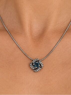 Brighton Eternity Love Knot Blue Crystal Pendant Necklace